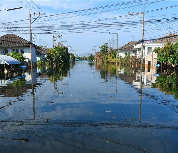 Flooded residential street